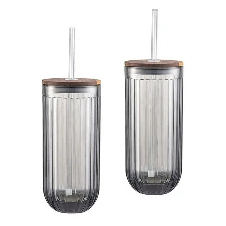 Better Homes and Gardens Smoke Ribbed Sipper 2PK | Walmart (US)