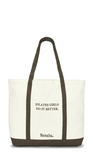 Souls. Pilates Girls Do It Better Tote in Ivory. | Revolve Clothing (Global)