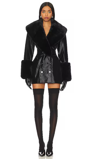 Julieta Faux Leather Coat in Black | Revolve Clothing (Global)