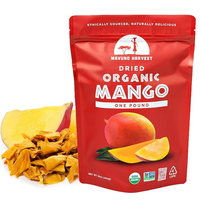 Mavuno Harvest Mango Dried Fruit Snacks | Unsweetened Organic Dried Mango Slices | Gluten Free He... | Amazon (US)