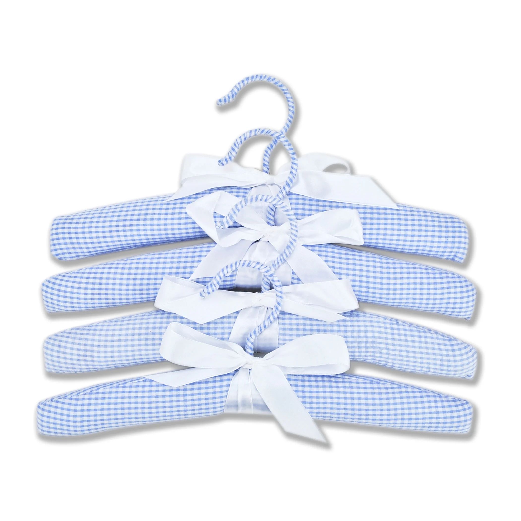 Nursery Hangers - 4 Pack Blue Gingham Seersucker Set by Trend Lab | Walmart (US)