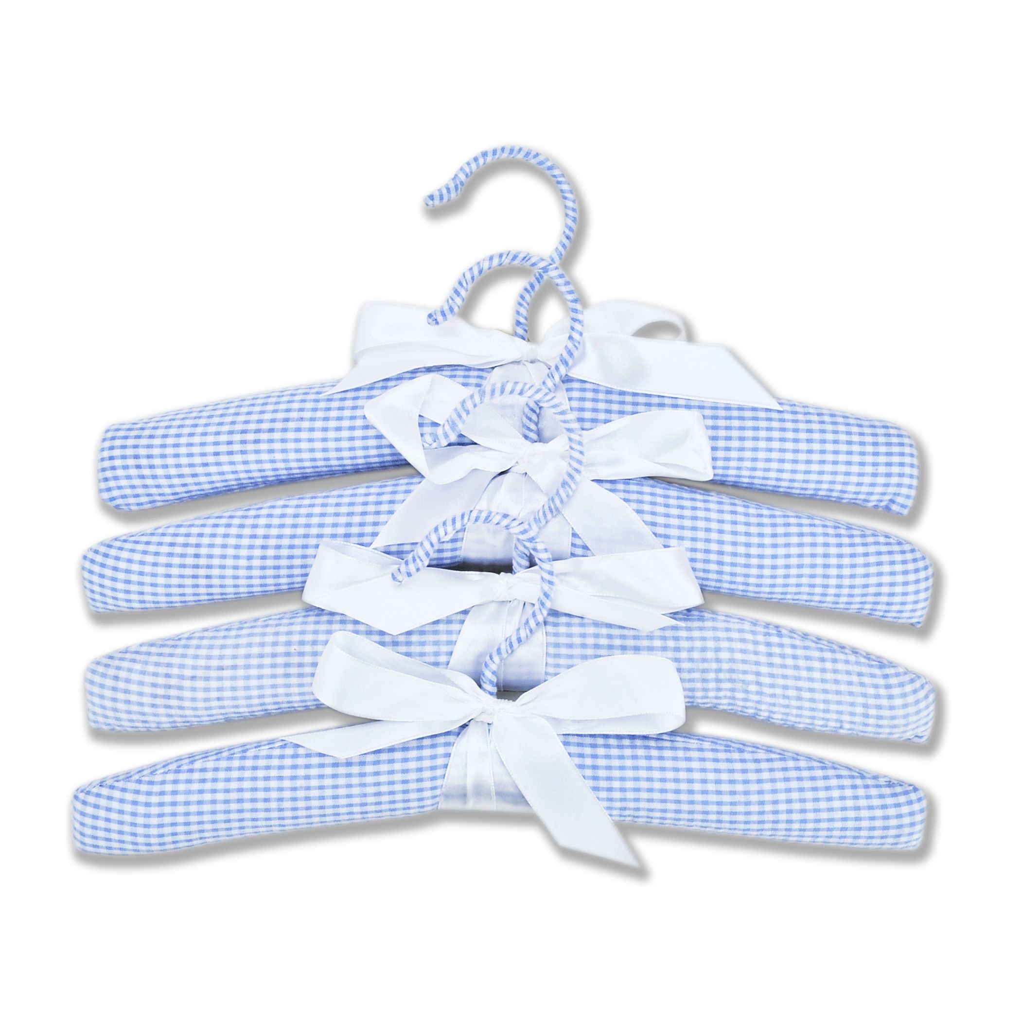 Nursery Hangers - 4 Pack Blue Gingham Seersucker Set by Trend Lab | Walmart (US)