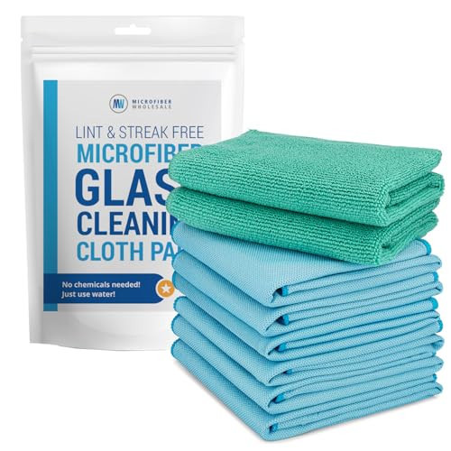 Claro 2 Step Glass Cleaning Cloth 8-Pack – Green Wet & Blue Dry Microfiber Towels Cleaning for Windows, Mirrors & Glass - Streak and Lint Free Cloth for Home, TV, Shower - Machine Washable | Amazon (US)