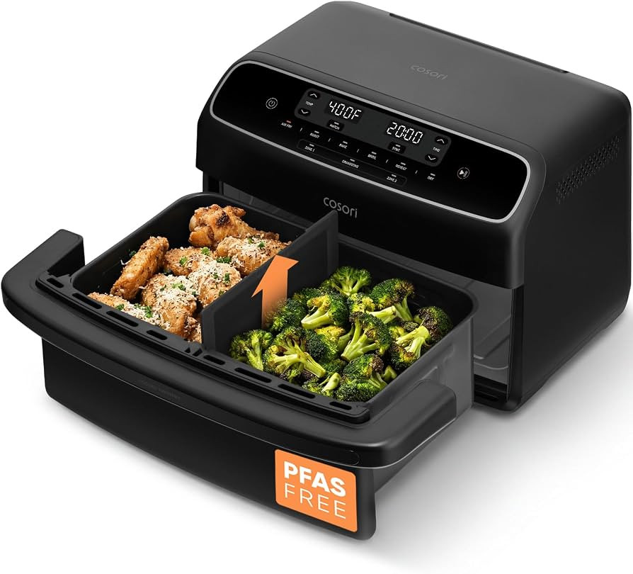 Cosori TWINFRY 9 QT Double Air Fryer, Removable Divider, PFAS-Free Ceramic | Amazon (US)