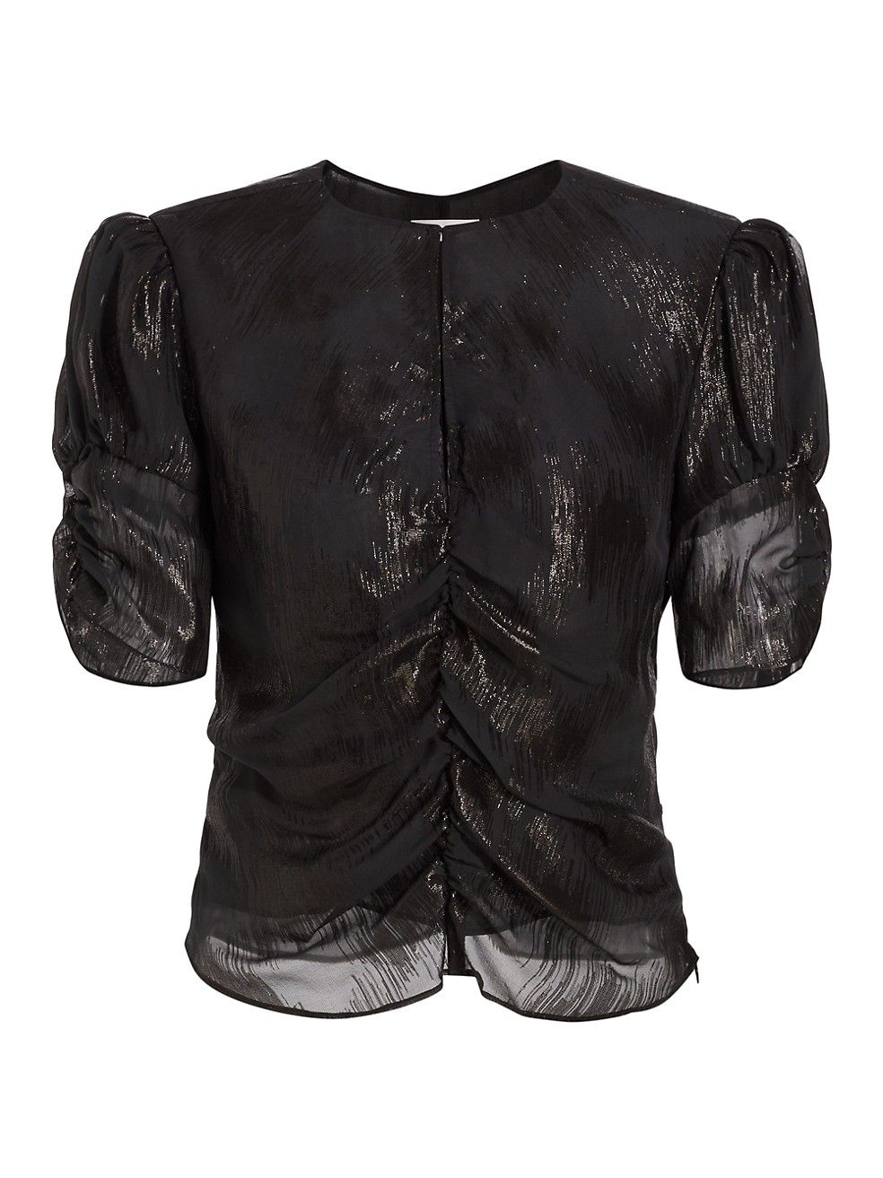 Ruched Metallic Jacquard Top | Saks Fifth Avenue