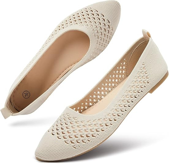 hash bubbie Women's Flats Shoes Women Comfortable Dress Shoes Black Pointed Toe Flats Ballet Mesh... | Amazon (US)