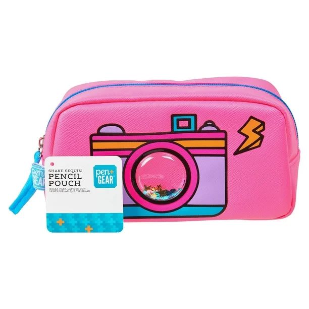 Pen + Gear Shake Sequins Pencil Pouch, New Camera Design, Pink | Walmart (US)