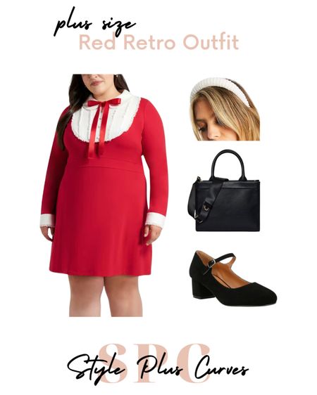 Plus size red retro outfit! This was such a fun dress to wear and so easy to style!

#LTKPlusSize