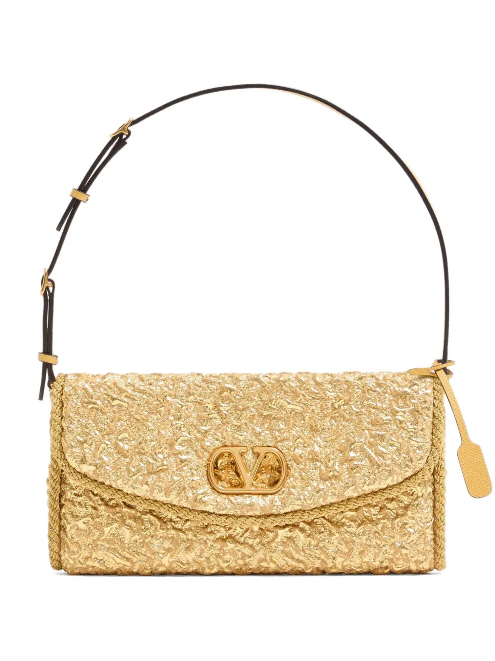 Valentino Garavani Small DeVain Jacquard Shoulder Bag | Gold | FARFETCH SK | Farfetch Global