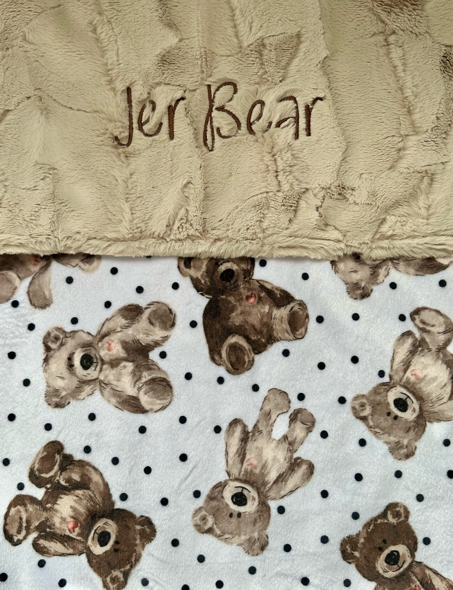 Modeled is our champagne hide backing with name done in our giraffe font and brown thread!

#LTKkids #LTKbump #LTKbaby