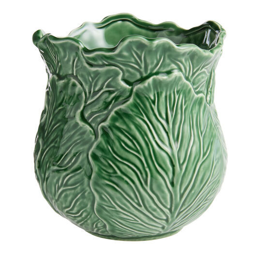 Green Ceramic Cabbage Figural Vase by World Market | World Market