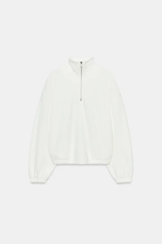 Model height: 173 cmSweatshirt with a high neck and long sleeves with elasticated cuffs. Features... | Zara DE