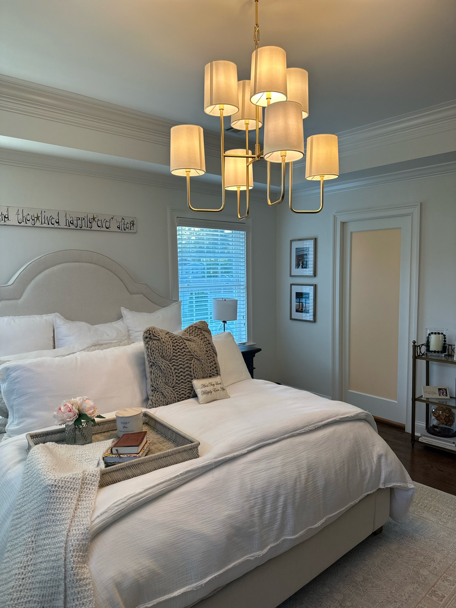 A quick fresh bedroom upgrade with new bedding and a more updated light fixture for the win! #LTKFind 

#LTKhome