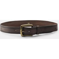 Zara - 100% Leather Belt With Topstitching And Square Buckle - Dark Brown - 32 - Woman | Zara UK