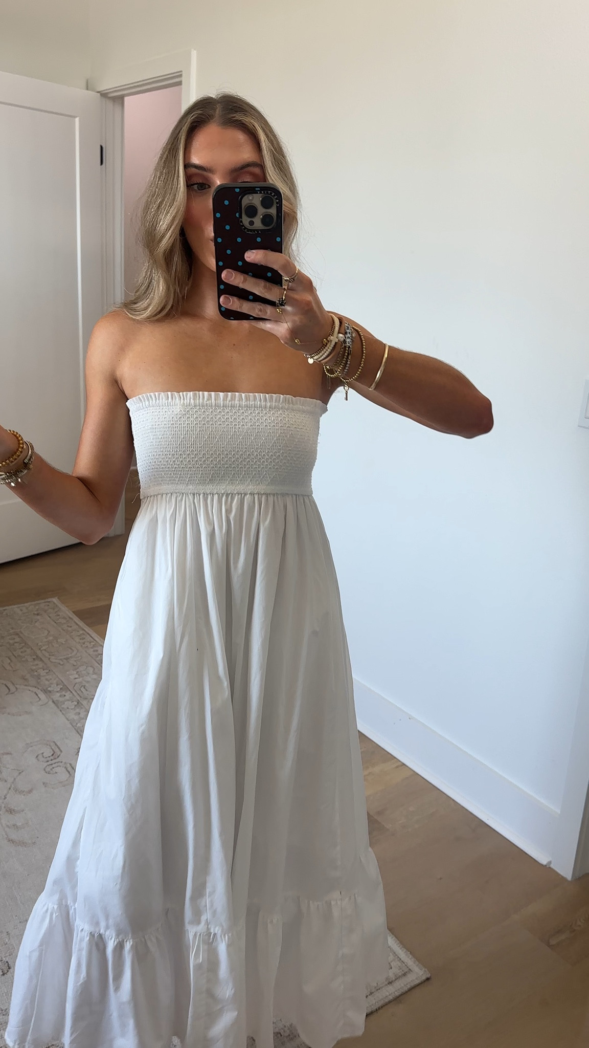 @abercrombie size XS Flattering convertible midi dress in our classic poplin fabric. Features a straight neckline with removable straps, a smocked bust and a flowy skirt. This dress is fully convertible, which means it can be worn as both a dress and a skirt with your favorite top

#LTKSaleAlert #LTKootd #LTKSeasonal