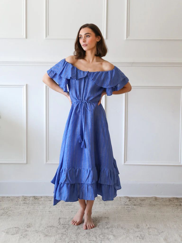 Shop Mille - Palma Dress in Riviera Stripe Linen | Mille