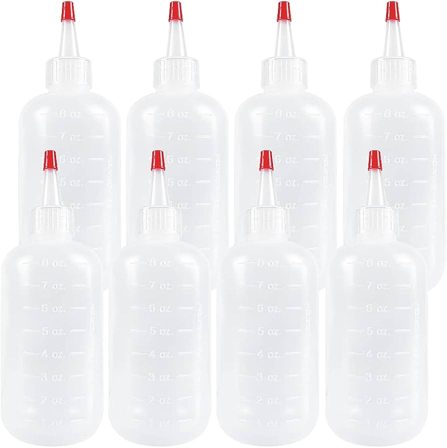 8 Pack 8 Ounce Plastic Squeeze Bottles With Caps Plastic Small Dispensing Bottles Crafts, Art, Gl... | Amazon (US)