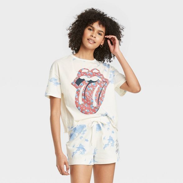 Women's Rolling Stones Americana Short Sleeve Graphic T-Shirt - Off-White | Target