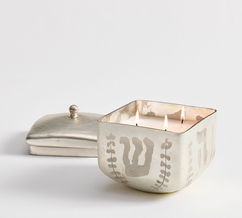 Antique Silver Lidded Dreidel Candle - Laurel & Incense | Pottery Barn (US)