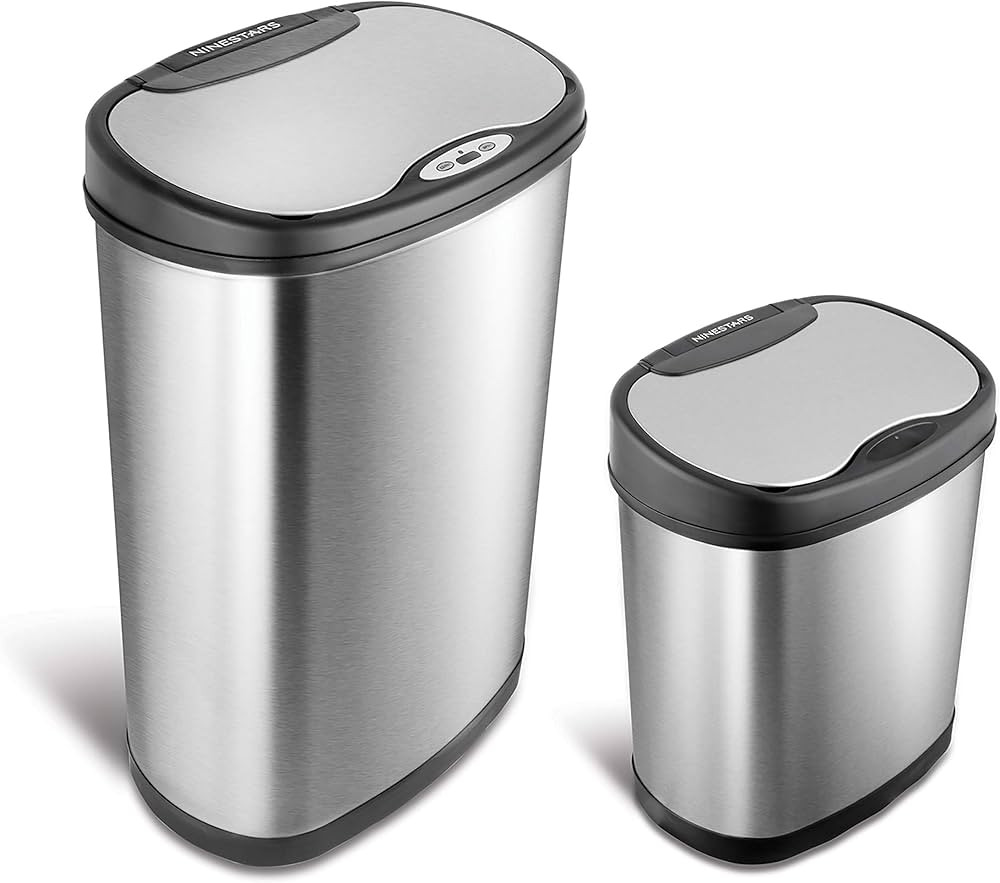 Amazon.com: NINESTARS CB-DZT-50-13/12-13 Automatic Touchless Infrared Motion Sensor Trash Can Com... | Amazon (US)