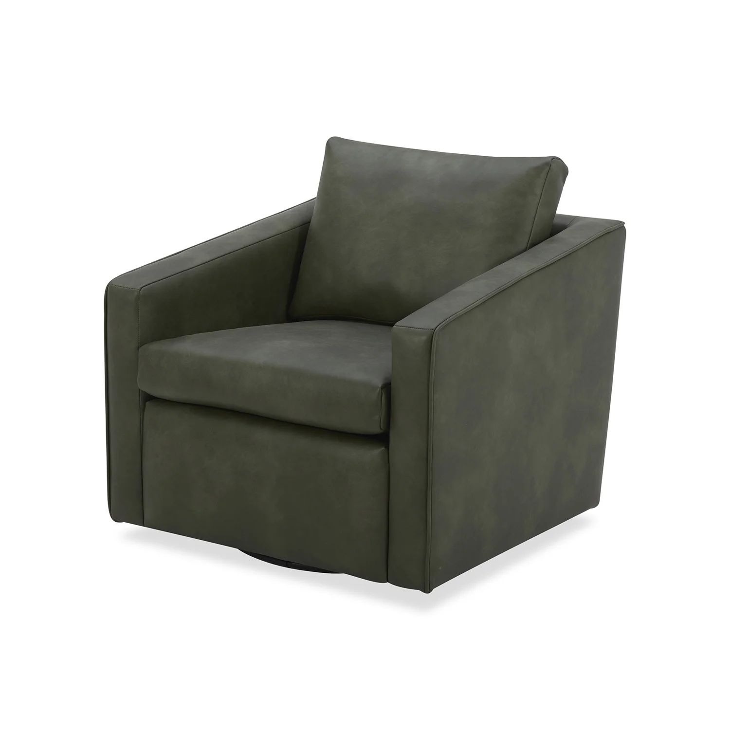 Better Homes & Gardens Steele Swivel Chair, Olive Faux Leather | Walmart (US)