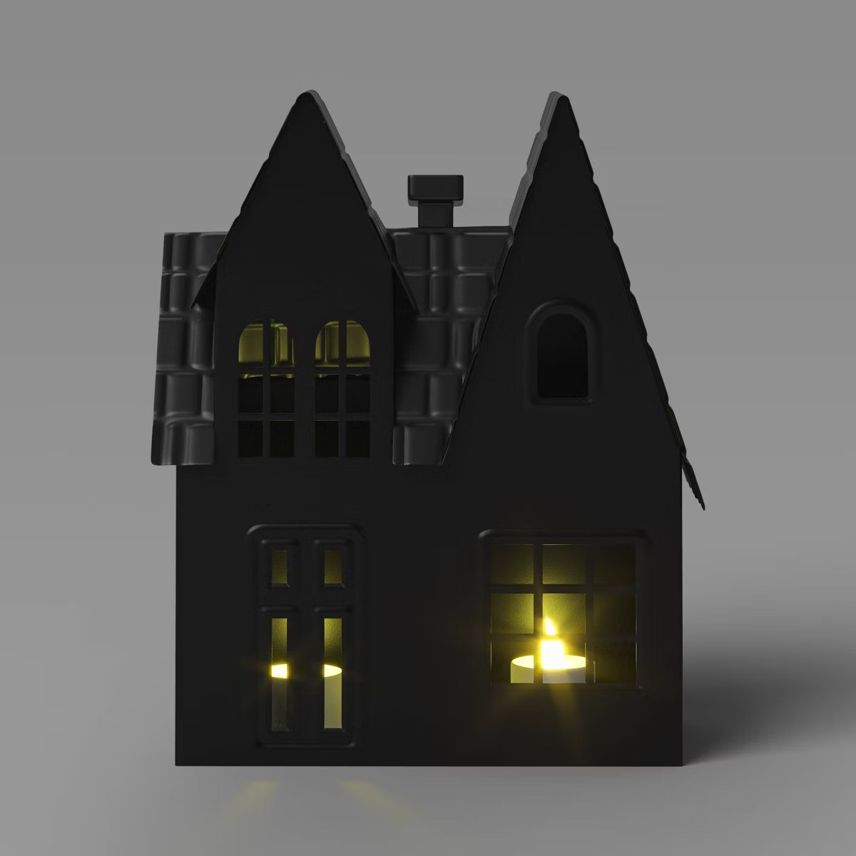 10&quot; Lit Metal Black House Halloween Mantle Decorative Object - Hyde &amp; EEK! Boutique™ | Target