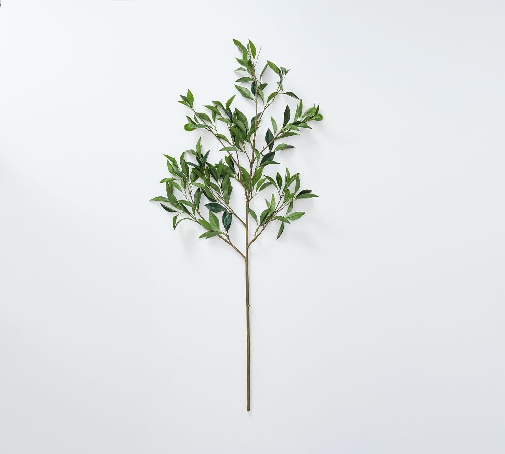 Faux Green Bay Leaf Branch | Pottery Barn (US)