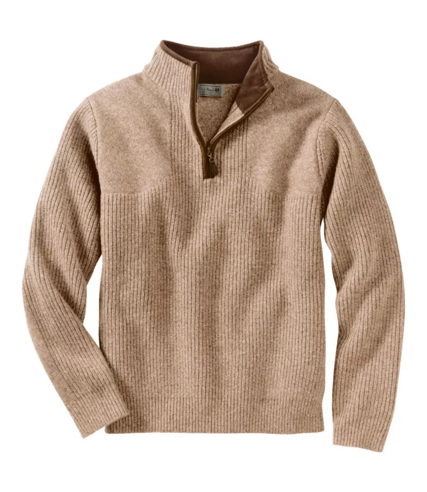 Men's Waterfowl Sweater Sable XXXL, Merino Wool/Leather L.L.Bean | L.L. Bean