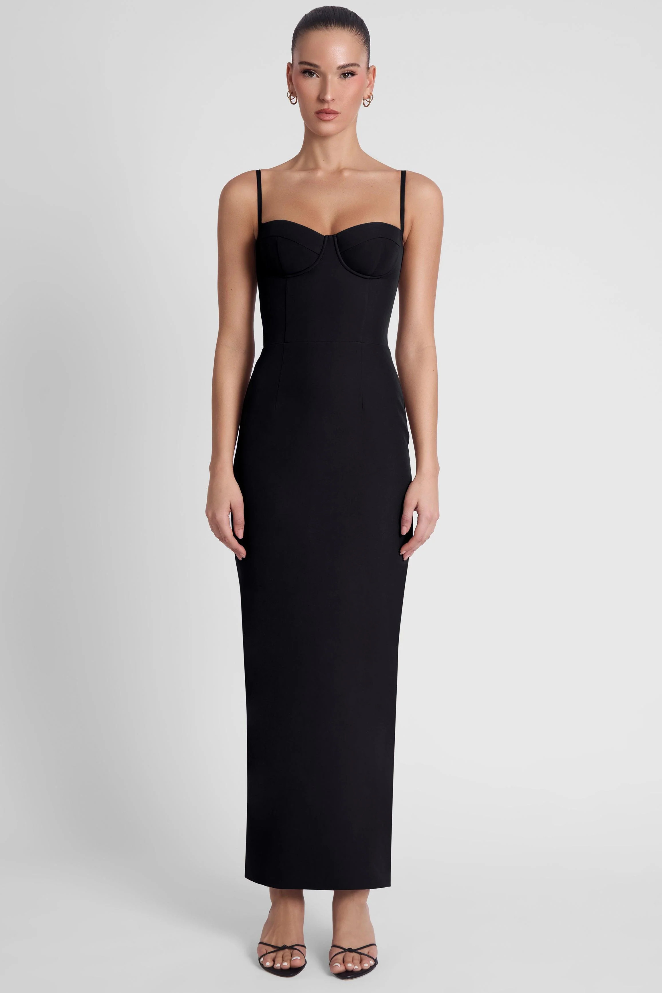 Belle Bustier Midi Dress - Black | LEAU (US)