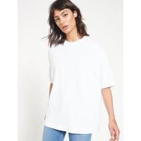 Everyday Oversized Longline T-Shirt - White | Very (UK)