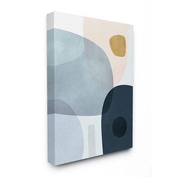 Stupell Home Décor Mod Shapes Slate Blue Navy and Peach Overlapping Abstract Canvas Wall Art | Walmart (US)