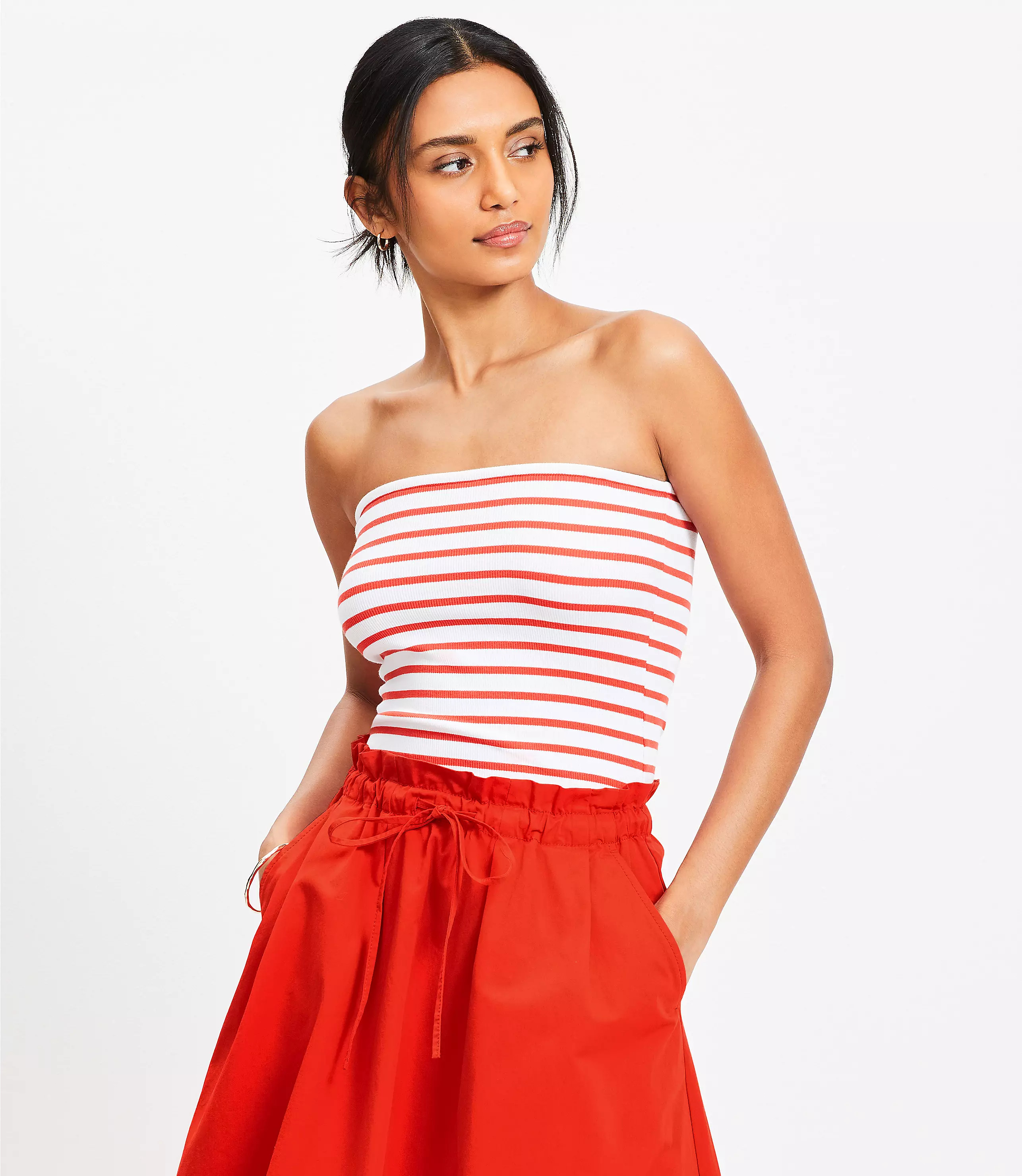 Petite Striped Modern Tube Top | LOFT