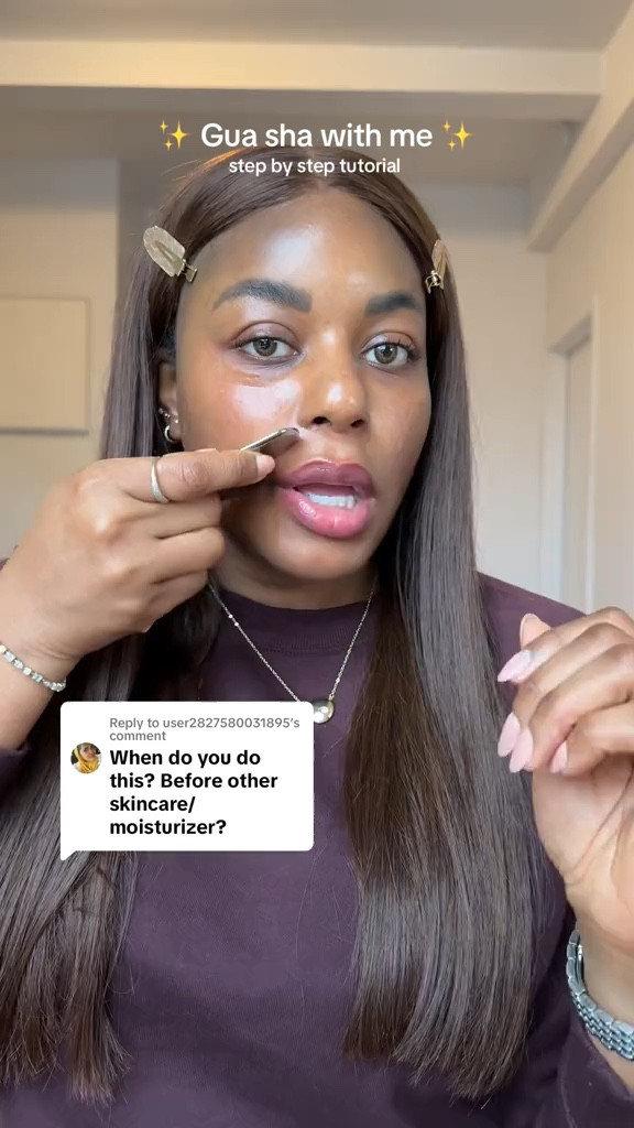 Quick Gua sha tutorial! I like to use this stainless steel gua sha from sacheu in the morning and at night during my skincare routine. I prefer the Estée Lauder advanced night repair serum and the furtuna skin due alberi biphase moisturizing oil - linking everything below … For more links to new years eve outfit, cozy sets, chilco maxi skirt, red light mask, cheirosa 67 perfume mist, valentines day decor, vacation outfits beach, bounce fleece funnel neck tunic, follow me on LTK! ✨


#LTKmorningroutine #LTKselfcare #LTKgrwm