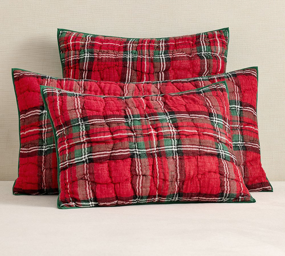 Stewart Plaid Cloud Quilted Sham | Pottery Barn (US)