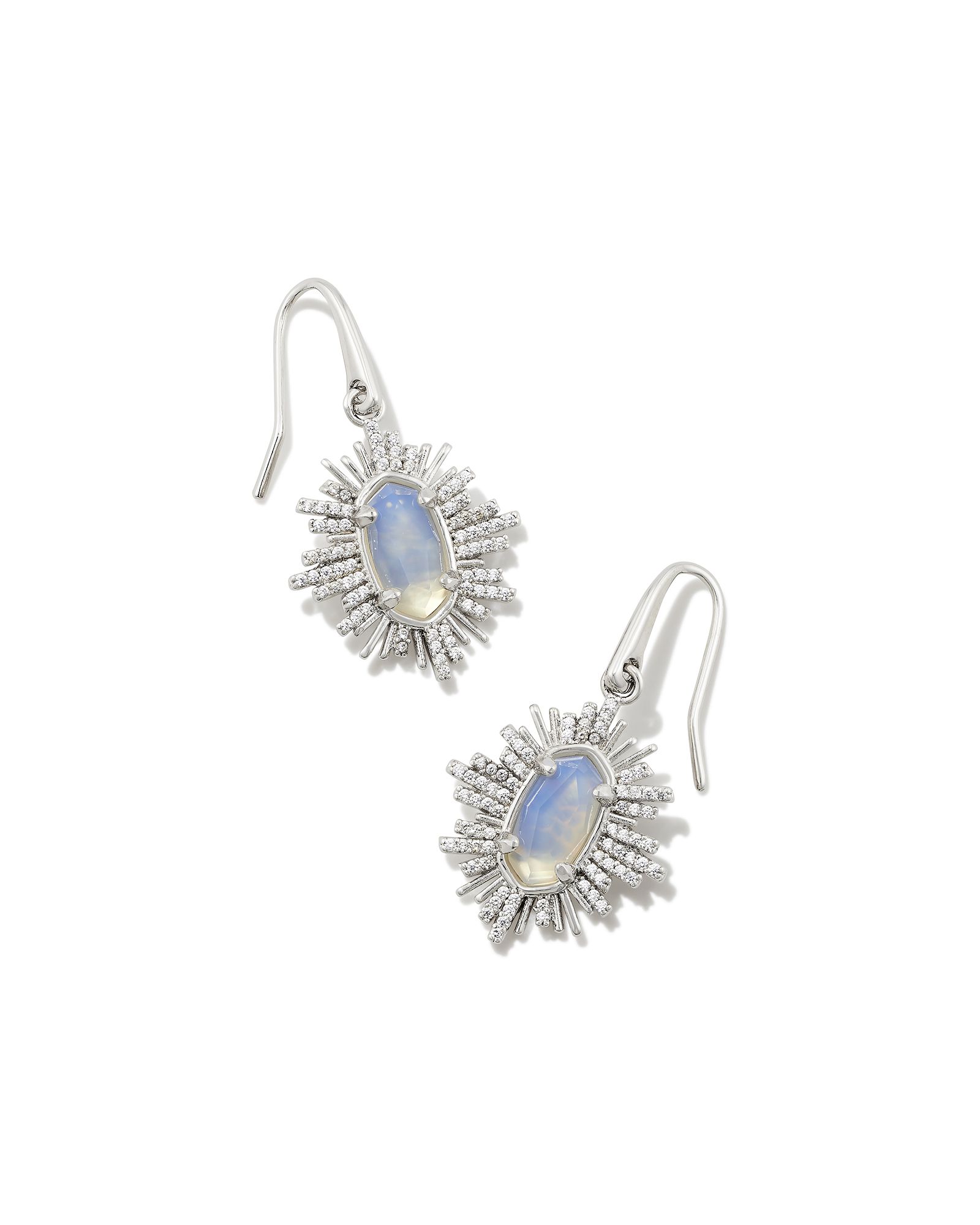 Grayson Silver Sunburst Drop Earrings in Iridescent Opalite Illusion | Kendra Scott | Kendra Scott