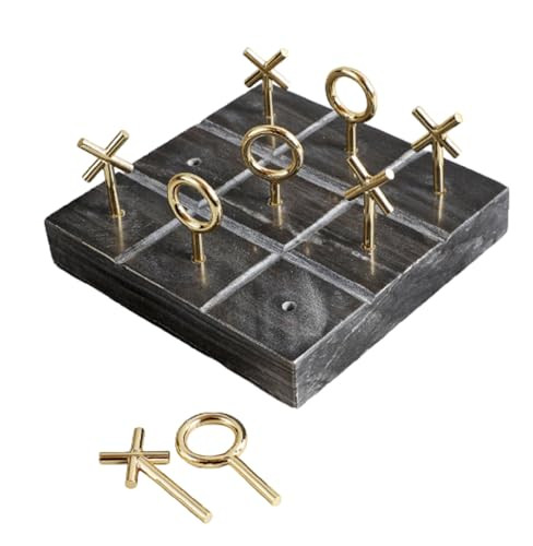 MARBLE CRAZE Marble Tic Tac Toe Game Family Game Decorative O and X Board Game Set for Table Top, Black | Amazon (US)