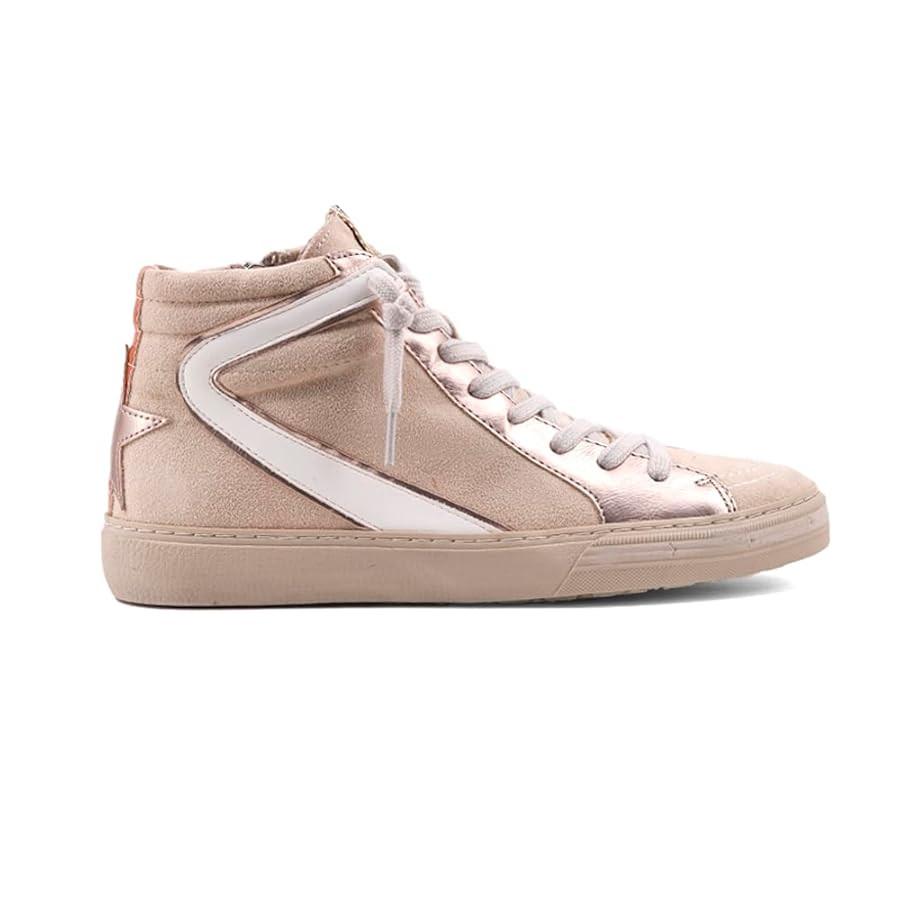 Womens Rooney Glitter High Lace Up Sneakers Shoes Casual - Beige | Amazon (US)