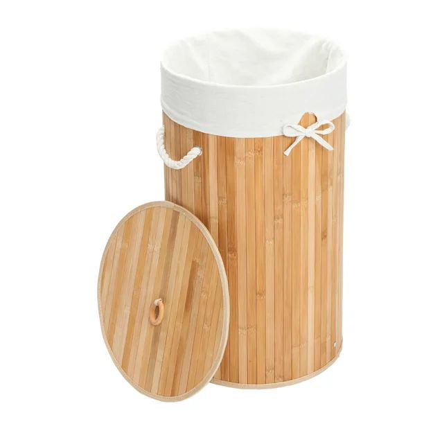 Zimtown Bamboo Laundry Hamper Basket Wicker Clothes Storage Bag Sorter Bin Organizer Lid - Walmar... | Walmart (US)