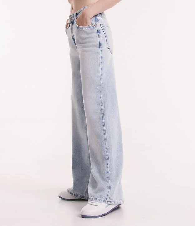 Calça Palazzo em Jeans Super Ampla com Bolsos Azul | Renner (BR)
