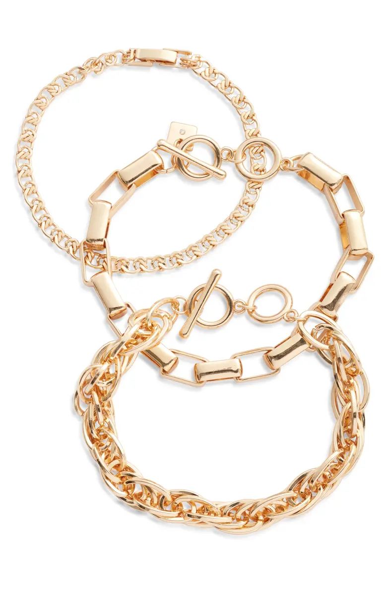 Set of 3 Luxe Chain Bracelets | Nordstrom