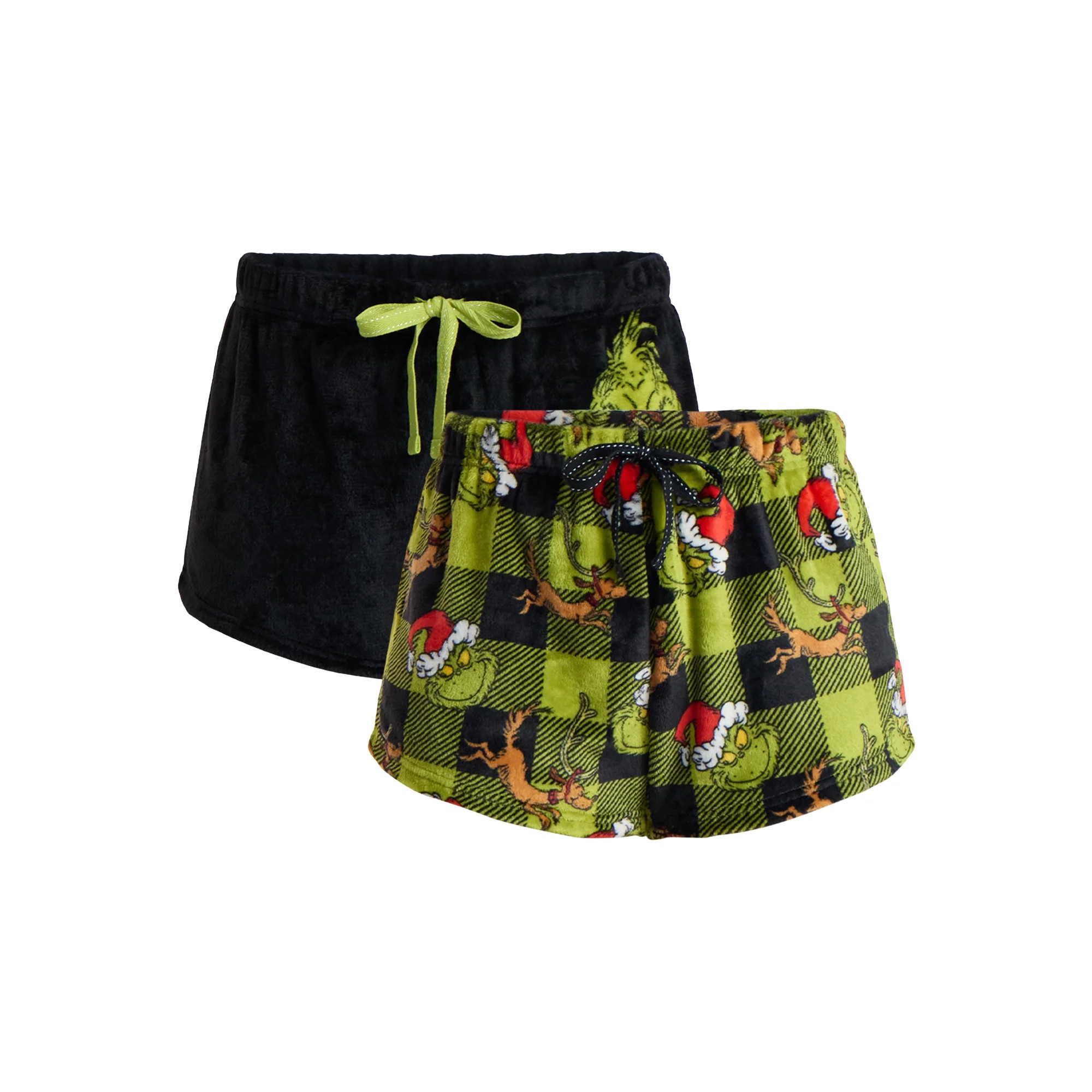 Dr. Seuss The Grinch Women's Plush Sleep Shorts, 2-Pack, Sizes XS-3X - Walmart.com | Walmart (US)