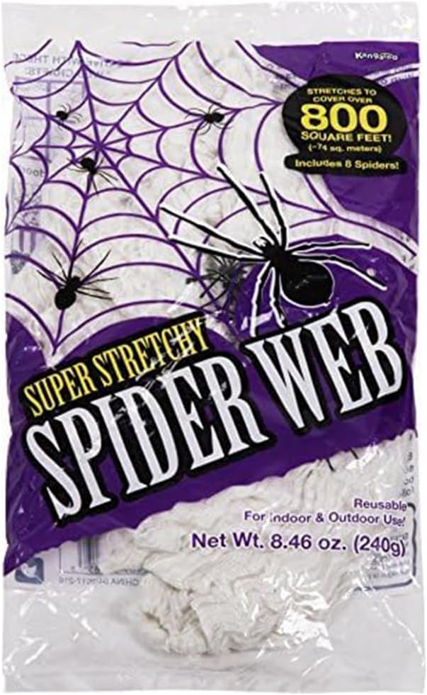 Kangaroo 800 sq. Ft Fake Spider Webs Decorations - Spiderweb Webbing Halloween Cobwebs Decor - Sc... | Amazon (US)