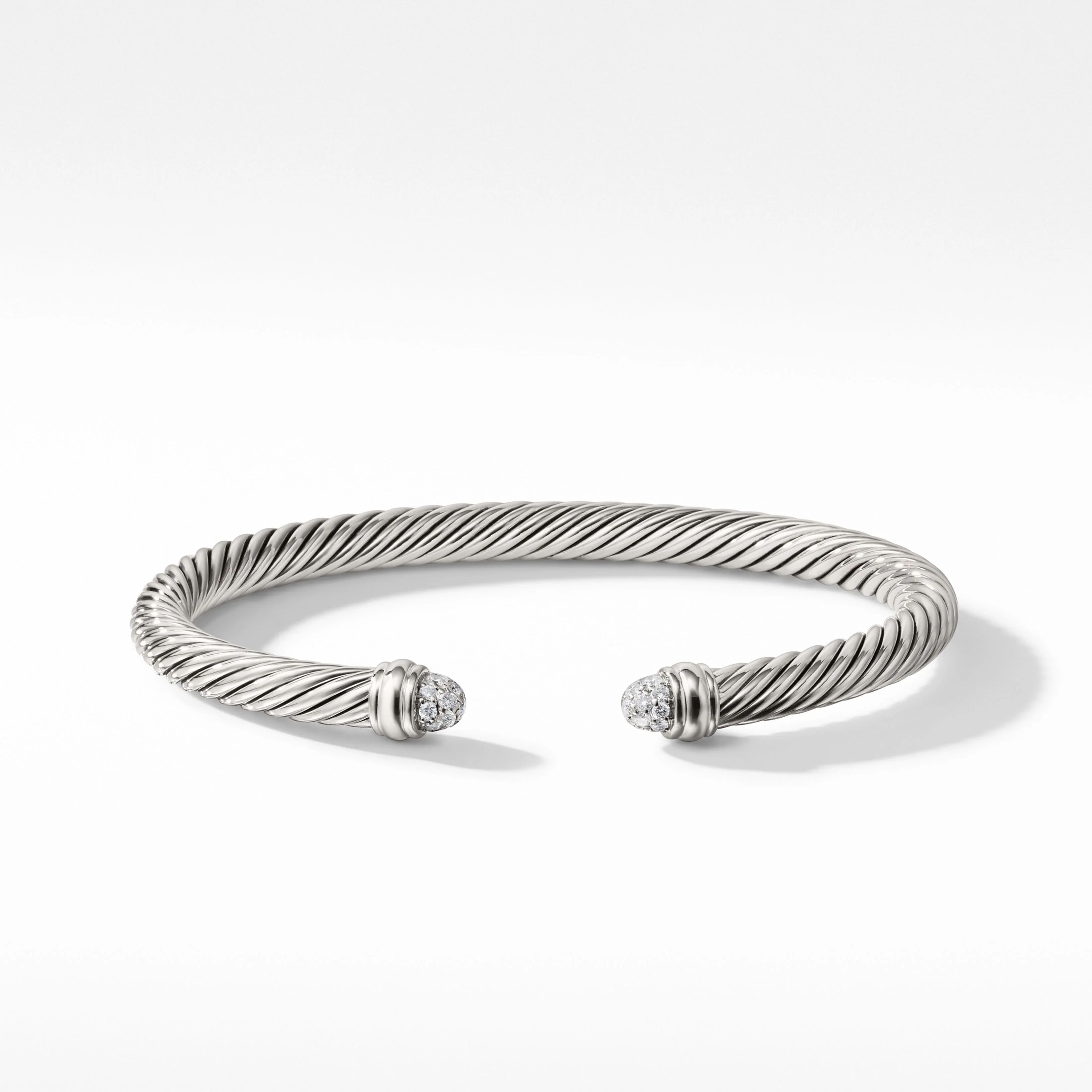 Cable Classics Bracelet in Sterling Silver with Pavé Diamond Domes | David Yurman