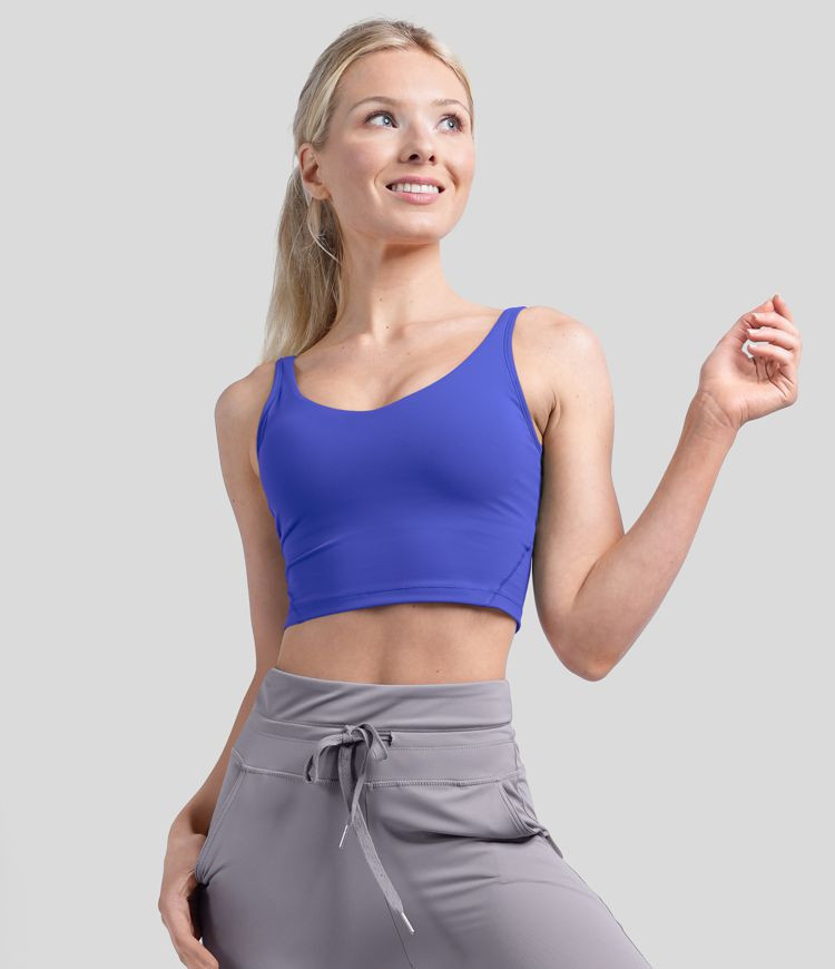 Women’s Padded V Neck Cropped Yoga Tank Top - Halara | HALARA