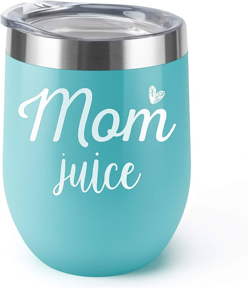 Supkiir Mom Juice, 12 oz Wine Tumbler, Double Wall Vacuum Insulated Wine Glasses with Lid, Stainl... | Amazon (US)