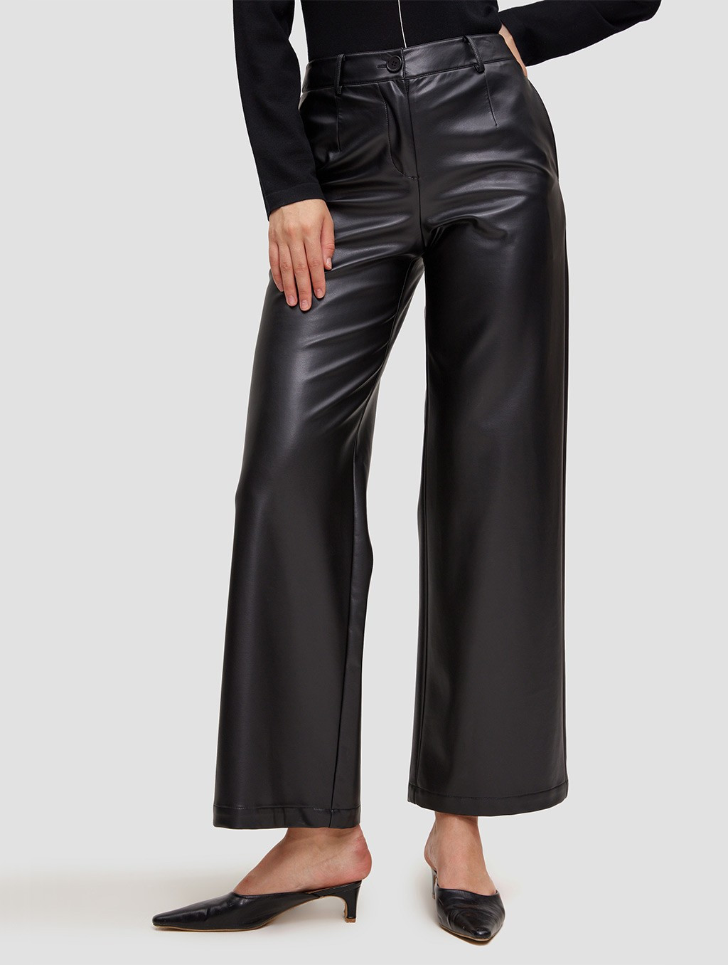 Faux Leather Straight Pants | Lattelierstore