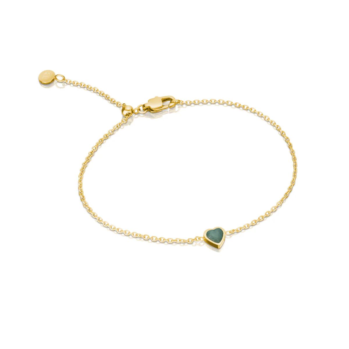 Mini Heart Birthstone Bracelet (Gold) | Abbott Lyon