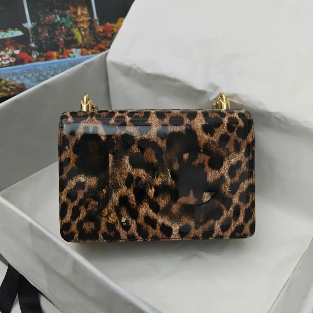 100% Real Leather Shoulder Bags Leopard Print Women Luxury Brand Fashion Designer Patent Leather ... | DHGate