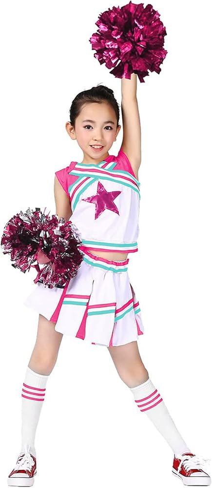 LOLANTA Girls Cheerleader Uniform Outfit Cheerleading Costume Fun Varsity Brand Youth Red White | Amazon (US)