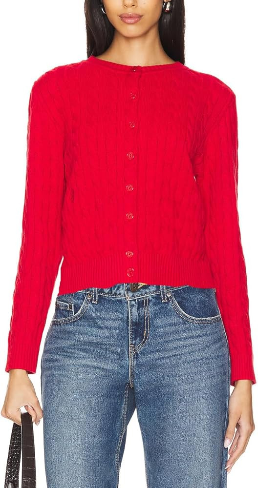 JLCNCUE Womens Cable Knit Cardigan Crewneck Open Front Long Sleeves Sweater 2025 Fall Trendy Butt... | Amazon (US)